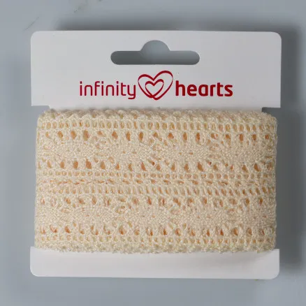Infinity Hearts Blondebånd Polyester 25mm 2 Ecru - 5m